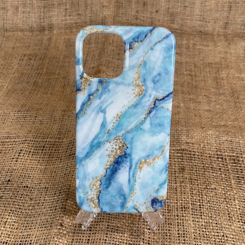 Blue & Gold Marble Case for iPhone PRO MAX